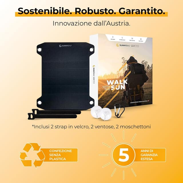 Thumbnail 6 de Sunnybag LEAF PRO pannello solare flessibile 7,5 Watt con USB per escursioni e campeggio