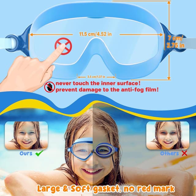 Thumbnail 5 de COOLOO Kids Swimming Goggles 180° HD Vision