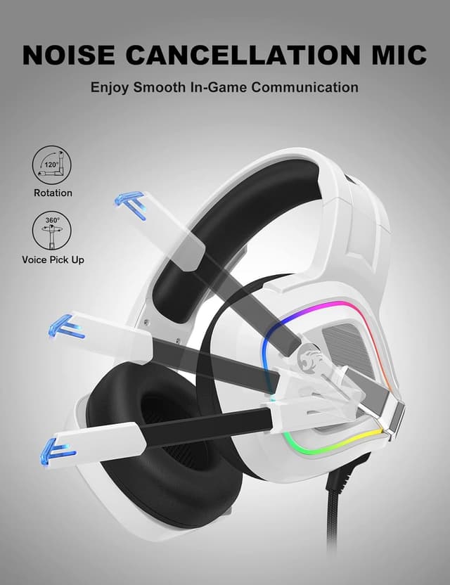 Detalle 2 de ZIUMIER ZIUMIER White gaming headset 3.5mm