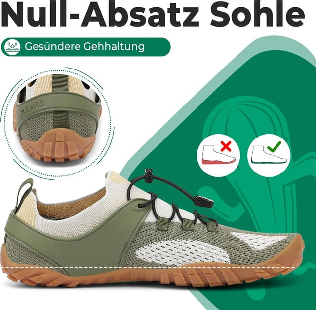 Detalle 2 de SAGUARO Knit Barfußschuhe mit Zero-Drop, rutschfester Sohle & breiter Zehenbox (Gr. 36–48)