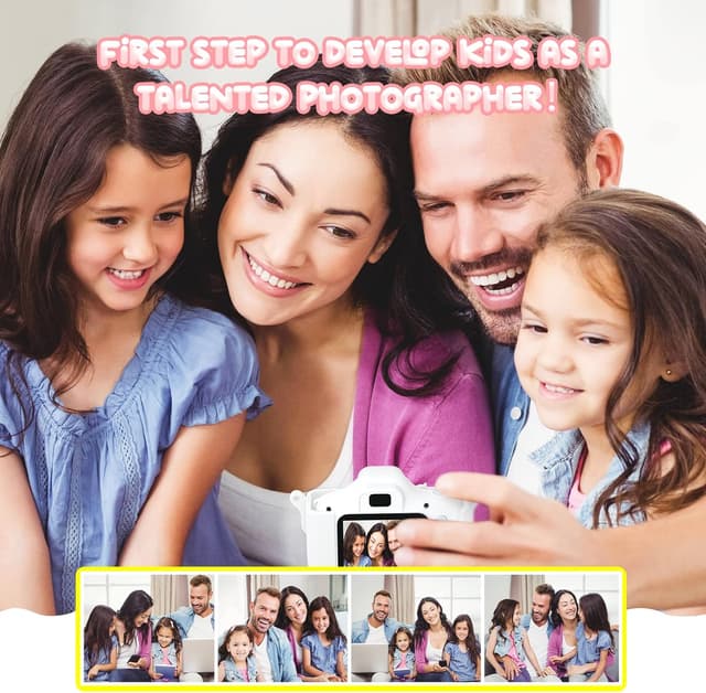 Detalle 2 de Kinder Kamera mit 2,0-Zoll-Display und 1080P HD-Video – Digitalkamera für Kinder (weiß)