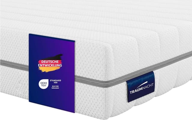Detalle de Traumnacht orthopädische Kaltschaum Wendematratze 90x200 cm (7-Zonen) – atmungsaktiv & Öko-Tex zertifiziert, beidseitig nutzbar