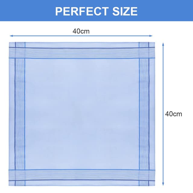 Detalle de Aomig Herren-Taschentücher aus Baumwolle, Set mit 12 Stofftaschentüchern (40 x 40 cm)