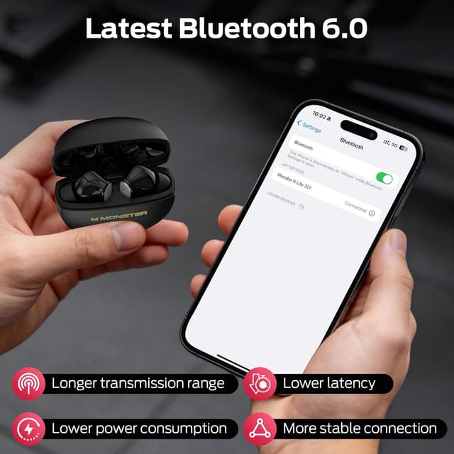 Thumbnail 6 de Monster N-Lite 310 True Wireless Earbuds (Bluetooth 6.0) with ENC Mic and 32H Playback