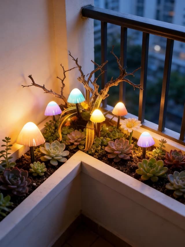 Thumbnail 6 de Joycome Solar Lichterkette Außen mit 20 LED Pilzen – wasserdicht, 2 Modi, für Garten & Balkon