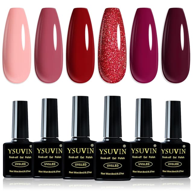 Thumbnail 6 de YSUVIN UV Nagellack Rot (6 Farben) – 8 ml pro Flasche, soak-off UV/LED Gel für DIY & Salon-Look
