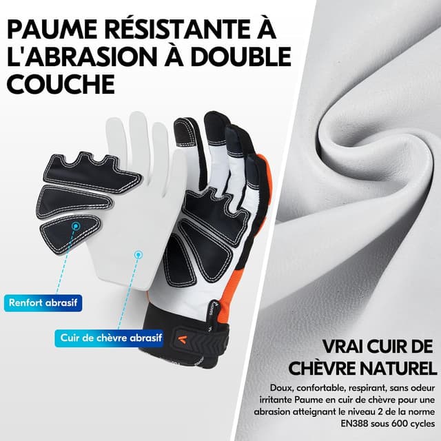 Thumbnail 2 de Vgo... 1 paire gants pour tronçonneuse 0℃