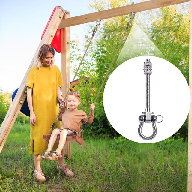 Detalle de BeneLabel 4er Schaukelhaken Lager (175 mm) aus 304 Edelstahl, drehbar, für Hängematten, Hängesessel & schwere Anwendungen