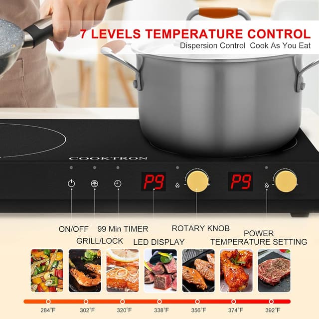 Thumbnail 3 de COOKTRON Portable Induction Cooktop 1800W