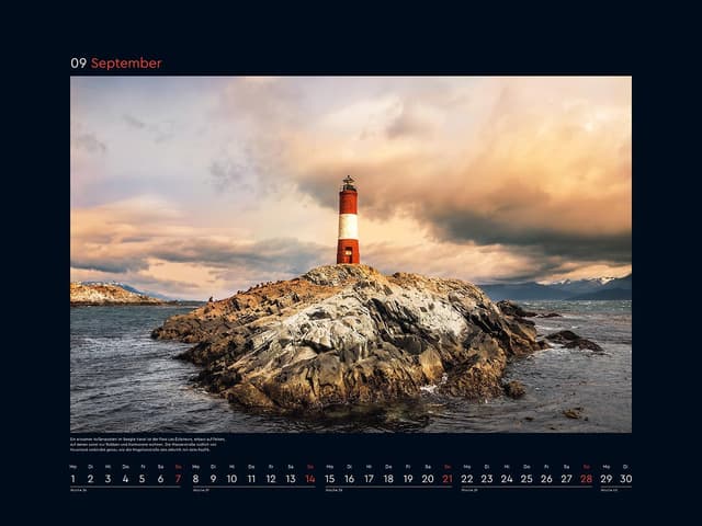 Detalle de Leuchttürme KUNTH Wandkalender 2025 (60 x 45 cm) mit Spiralbindung – Großformat für maritime Wandmomente