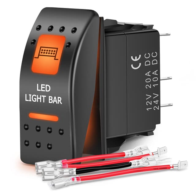Detalle de Nilight UTV LED Light Bar Rocker Switch On Off 5 PIN SPST 12V 24V Toggle đź›