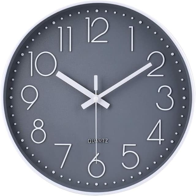 Imagen de jomparis 12-Inch Wall Clock Silent Battery-Operated Round Clock en OfertitasTOP