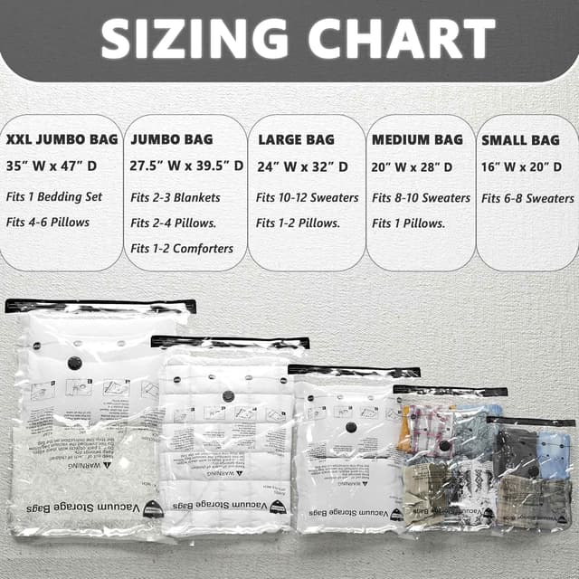 Detalle 2 de Vacuum Storage Bags 9-Pack with Travel Pump