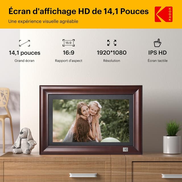 Thumbnail 2 de KODAK Cadre Photo Numérique 14,1" WiFi full HD