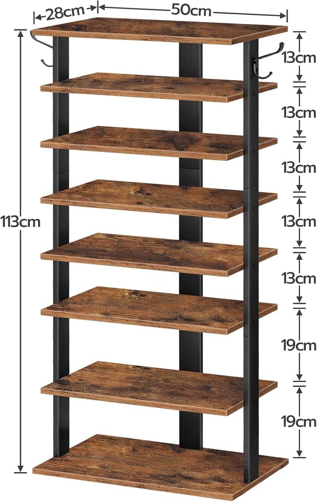 Thumbnail 5 de HOOBRO 8-tier Shoe Rack Wooden Tall Storage