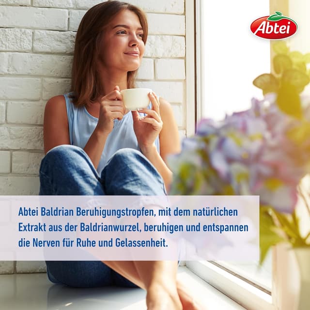 Detalle de Abtei Baldrian Beruhigungstropfen – pflanzliches Arzneimittel aus Baldrianwurzel, vegan, 100 ml