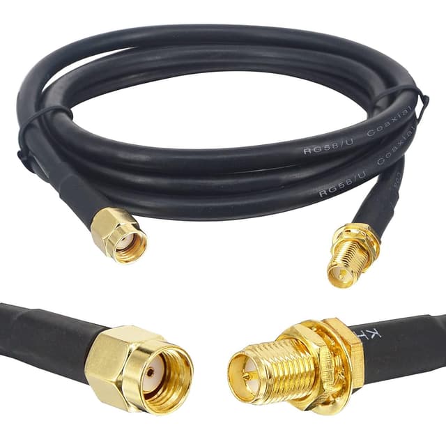 Detalle de Boobrie Upgraded RP-SMA Male to RP-SMA Female 1m RG58/U coaxial extension cable