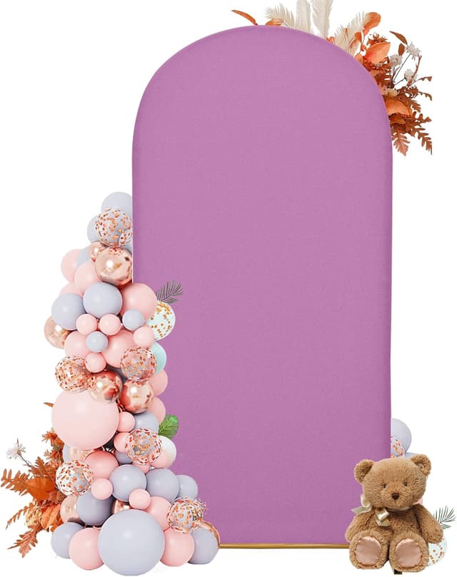 Thumbnail 6 de DREAHOTEXTIL 7.2FT Arch Cover Fitted Cover for Wedding & Event Backdrop (White, Cover Only)