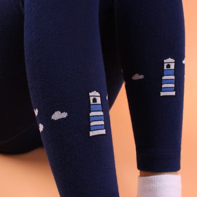 Detalle de Confezione da 6 leggings termici per bambini L&K-II (alla caviglia) in cotone, per primavera e autunno