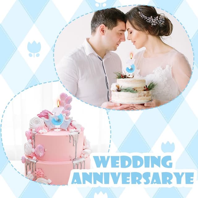 Detalle 2 de Alaoo Frozen Blue Number 3 Candle (Snowflake) for Birthday Cake Topper