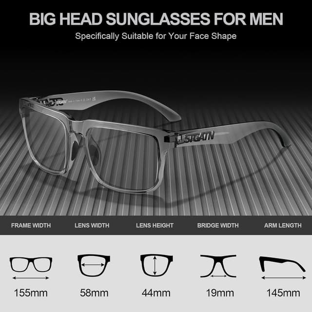 Detalle de STGATN Big Heads XL Polarised Sunglasses (Category 3) – TR90 oversized UV protection for large faces