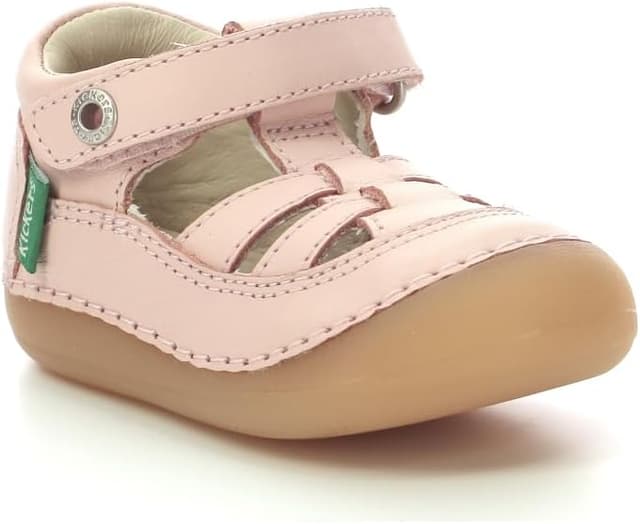 Detalle de Kickers Sushy: sandali per bambini e ragazzi in Marina verde/bianco, con chiusura a scratch