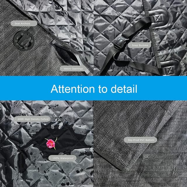 Detalle de Petnice Pet Back Seat Covers Waterproof Dog Travel Hammock with Seat Anchors (Large)