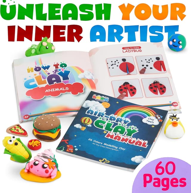 Detalle de Air Dry Clay 26 Colours modelling set 🎨