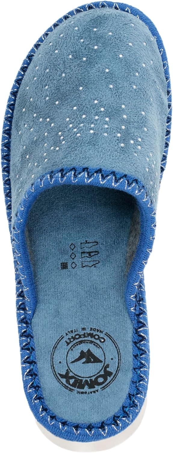 Detalle 2 de JOMIX chaussons femme compensés hiver orthopédiques en Italie, avec strass