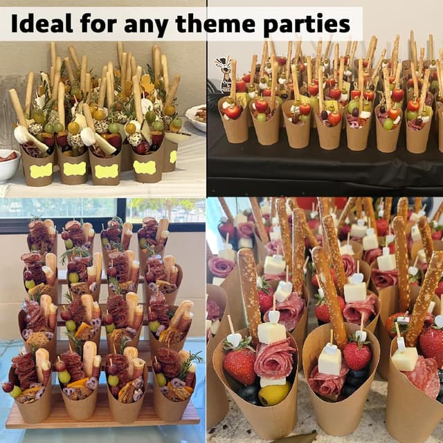 Detalle de CAMKYDE 50-Pack 12oz French Fries Holder Cups (Disposable Paper Fry Cups) for Parties & Charcuterie