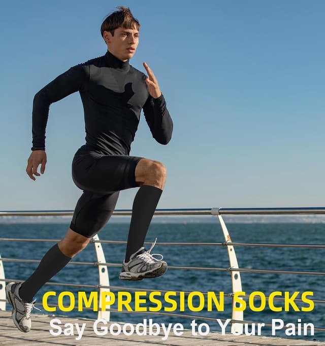 Thumbnail 6 de Compression Socks (4 Pairs) for Women and Men – Knee-High 15–20 mmHg for Medicine, Care, Running and Fitness