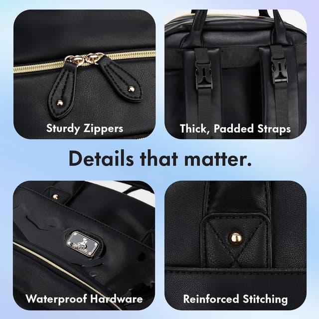 Detalle de Dikaslon Changing Bag Backpack (Large) with Portable Changing Mat, Pacifier Holder & Stroller Straps