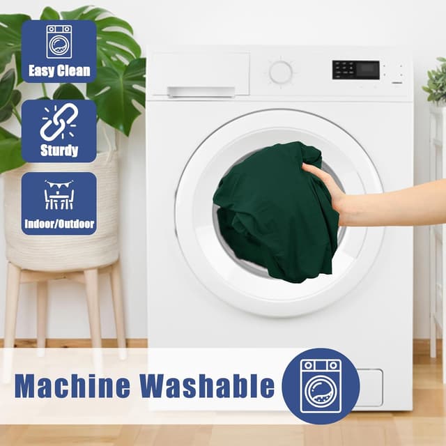 Thumbnail 6 de Moosfor Spandex 4-Foot Rectangle Table Cloth (2 Pack) — Hunter Green Elastic Fitted Outdoor Table Cover, 24"x48