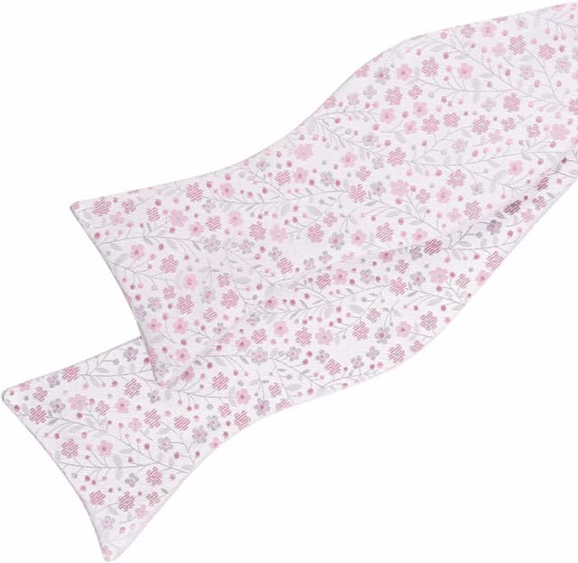 Detalle 1 de Alizeal Mens Floral Patterned Self Tied Bow Tie and Pocket Square Set