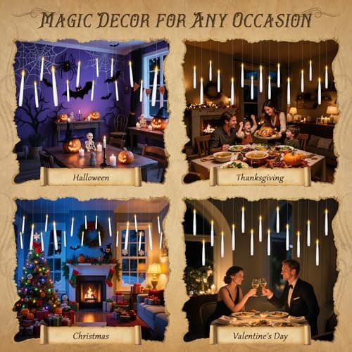 Thumbnail 6 de Lot de 12 bougies LED flottantes avec télécommande ⚡