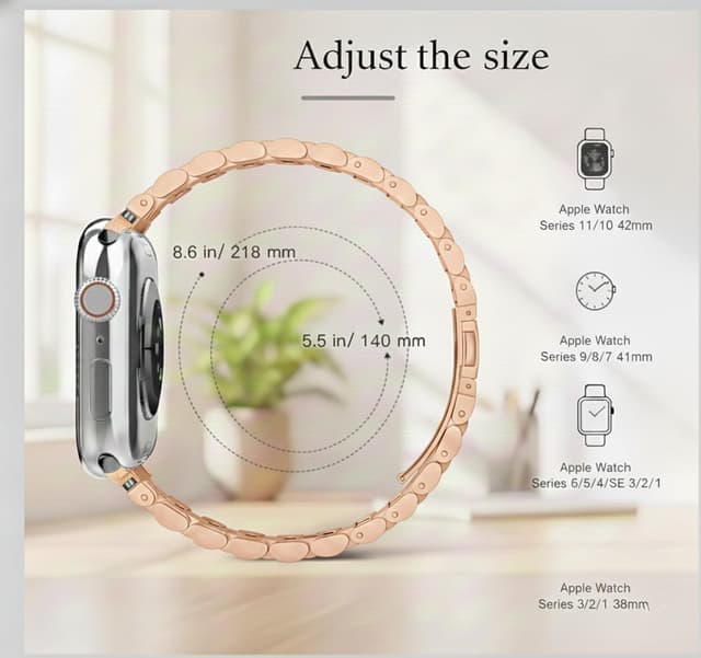 Detalle 2 de CEEKA Slim Metal Chain Watch Strap 12–14mm