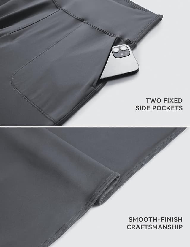 Detalle 2 de THE GYM PEOPLE Joggers donna in tessuto 4-way stretch, vita alta, tasche laterali per yoga, corsa e tempo libero