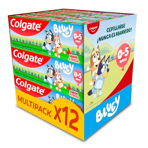 Detalle de Colgate Kids Bluey Pasta Sabor Fresa 50 ml Pack 12 🪥