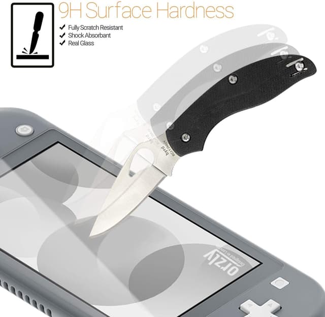 Detalle de Orzly Panzerglas Displayschutzfolie für Nintendo Switch Lite (2019) – 4er-Set