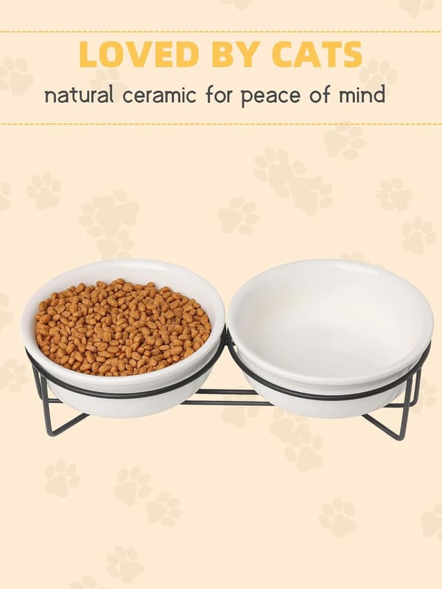 Detalle 2 de GDCZ Elevated Cat Bowl Stand 11.6 in with 15 oz bowls 🐾