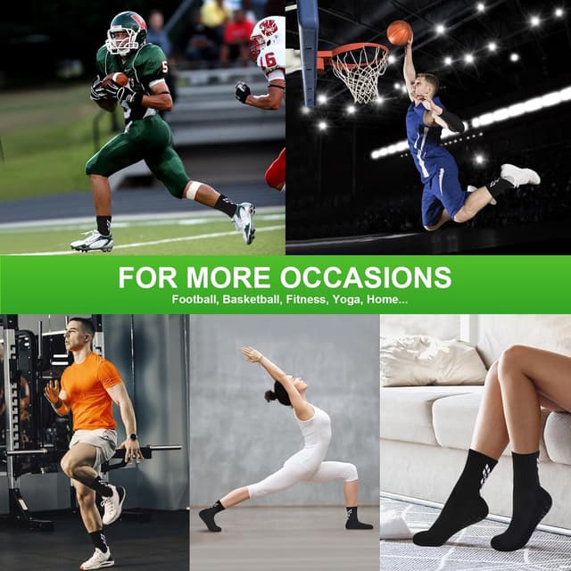 Detalle de Gogogoal 4-Pairs non-slip football socks (cushioned, breathable) – men and women sports & training crew socks