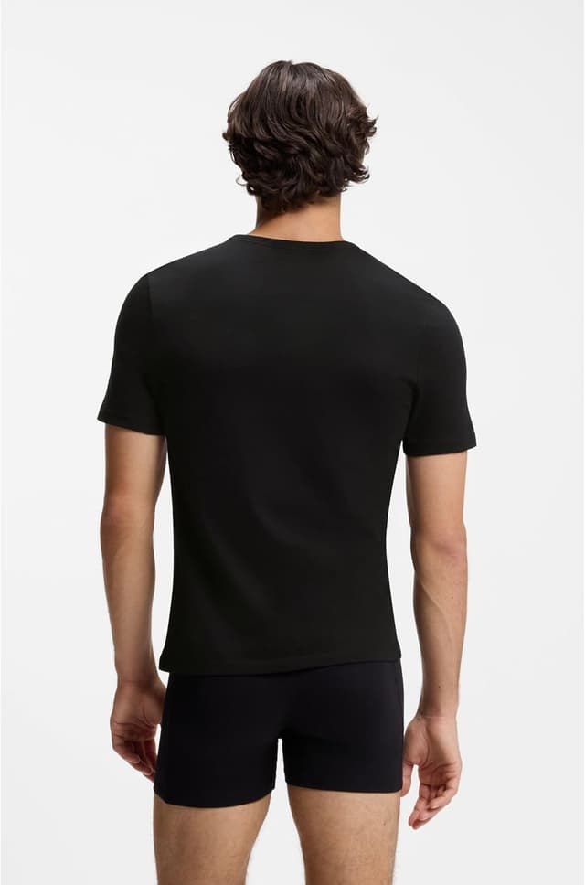 Detalle de Lot de trois t-shirts en coton à col V BOSS Hommes TShirtVN 3P Classic