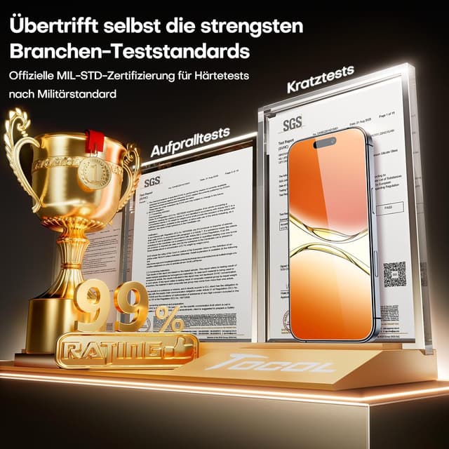 Detalle de TOCOL iPhone 17 Panzerglas 6,3" 2er-Set