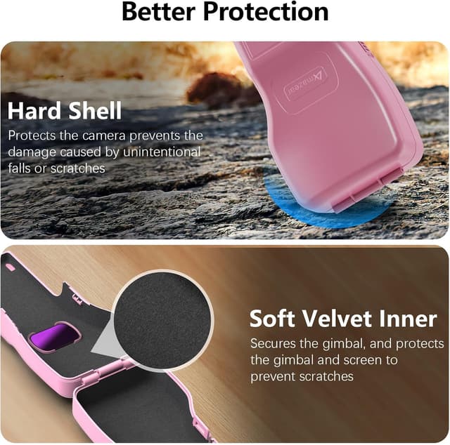 Detalle 2 de AMAZEAR custodia protettiva per DJI Osmo Pocket 3 con copriobiettivo, rigida con rivestimento morbido (rosa)