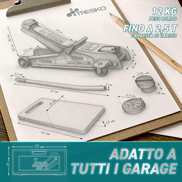 Thumbnail 1 de TRESKO Cric idraulico 2,5T con 85–385 mm