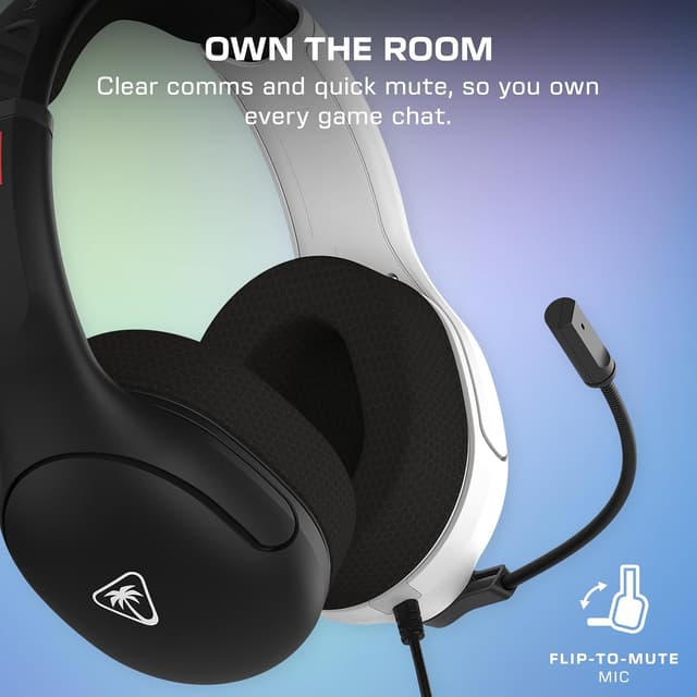 Detalle de Turtle Beach Airlite Fit Wired Gaming-Headset (schwarz/weiß) – offiziell lizenziert für Nintendo Switch 2, Switch und OLED