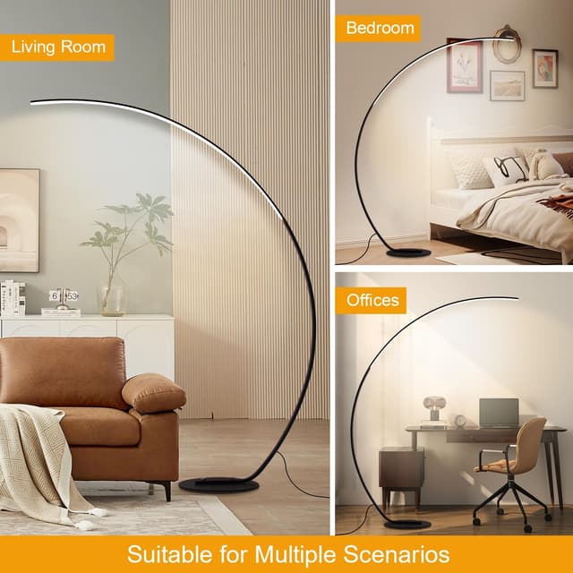Thumbnail 6 de Linkenail LED Stehlampe mit Bogen für Wohnzimmer, dimmbar (25 W, 3 Farbtemperaturen) inkl. Fernbedienung