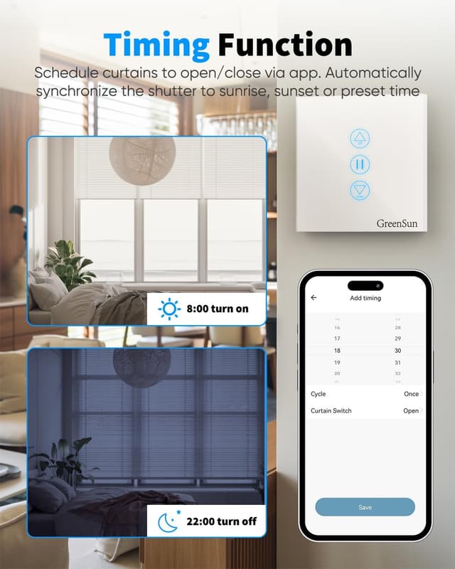 Thumbnail 3 de GreenSun Interrupteur volet roulant connecté 4 pièces 🎛