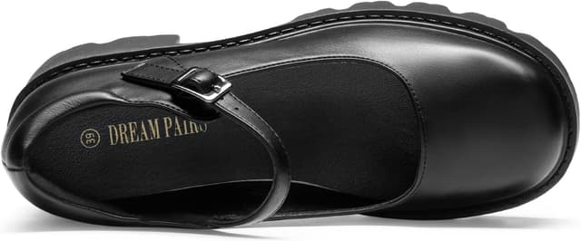 Detalle de DREAM PAIRS Mary Jane con plateau e cinturino, tacco largo e look Y2K