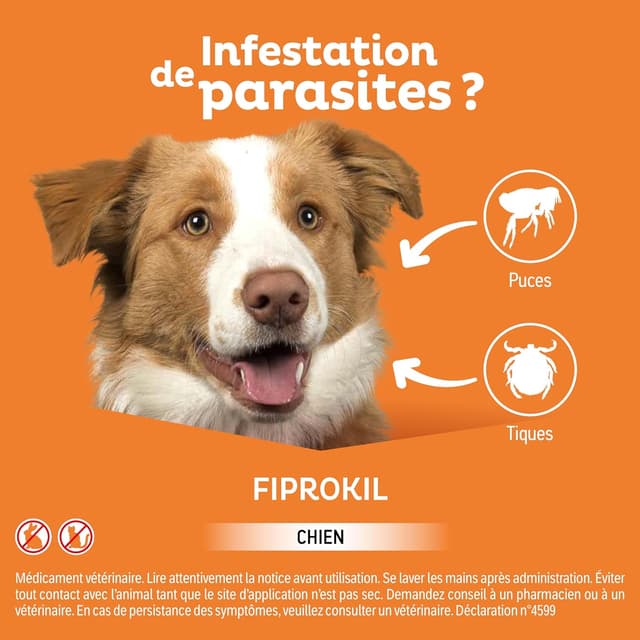 Detalle 2 de Anti puces tiques 20 à 40 kg, 4 pipettes